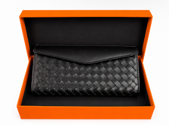 Thin Woven Handmade Leather Wallet- Black