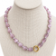 Beads Necklace Grey Lilac Size 18" length