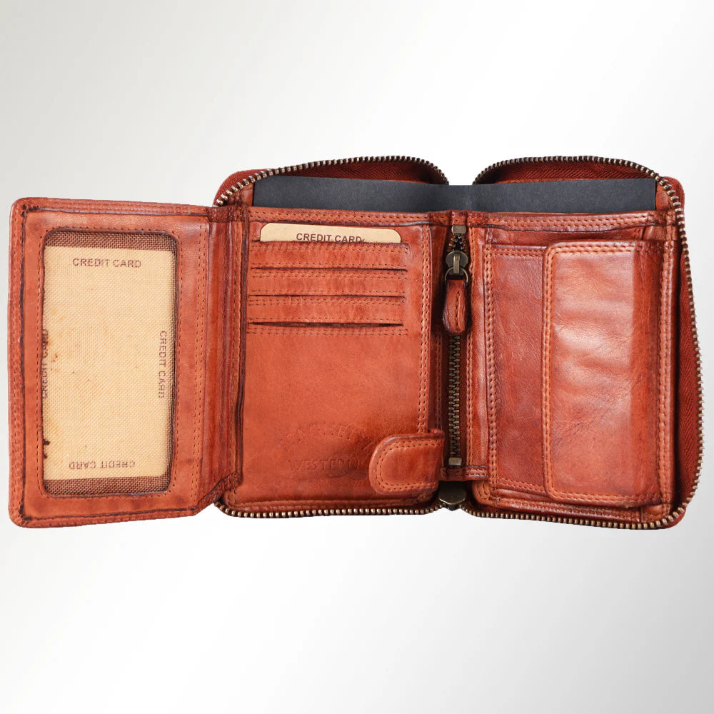 Genuine Leather Zip Wallet