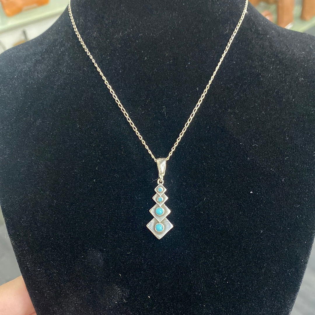 Tiered Triangle Turquoise Necklace