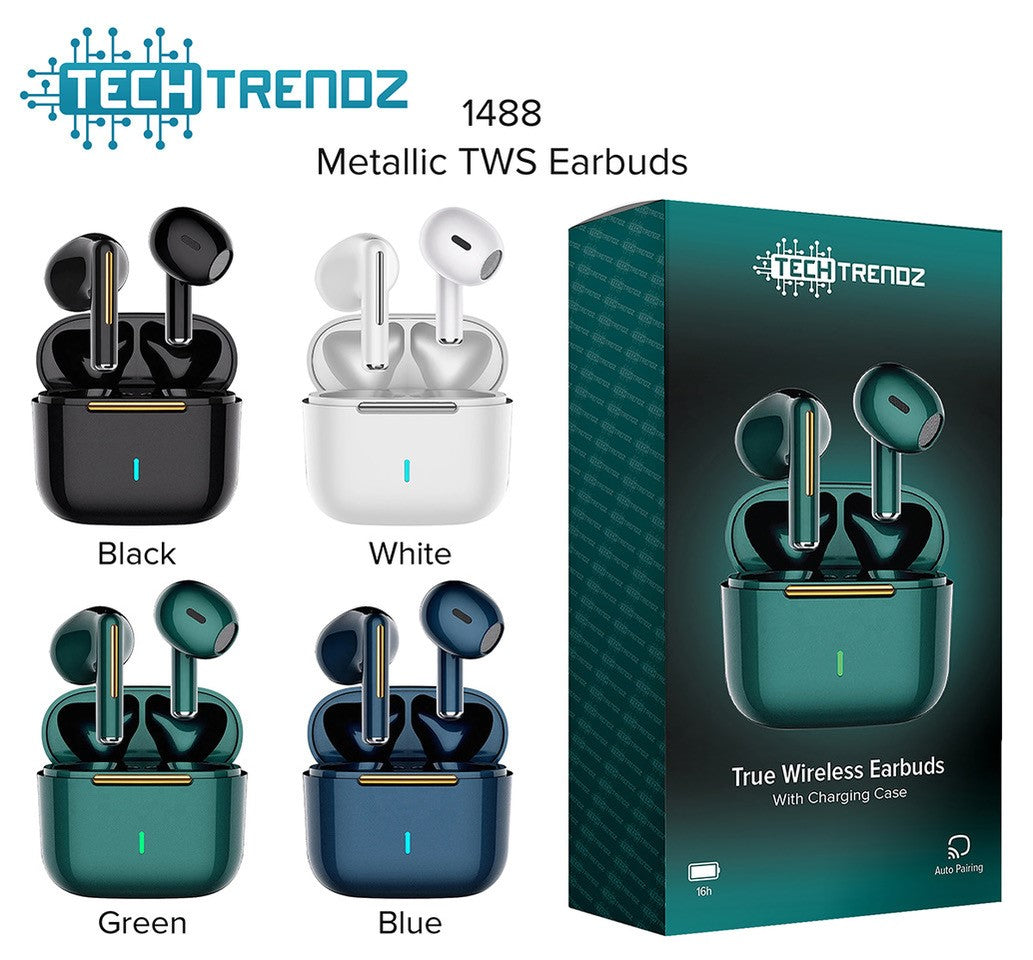 Metallic Wireless Earbuds Emma Lou's Boutique