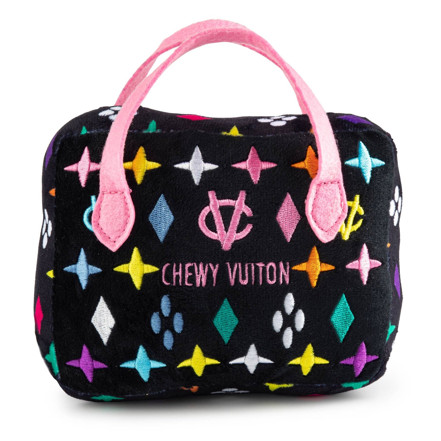 Haute Diggity Dog - Black Monogram Chewy Vuiton Handbag Squeaker Dog Toy: Small / Mini