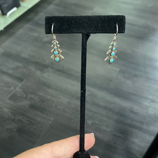 Tiered Triangle Turquoise Earrings