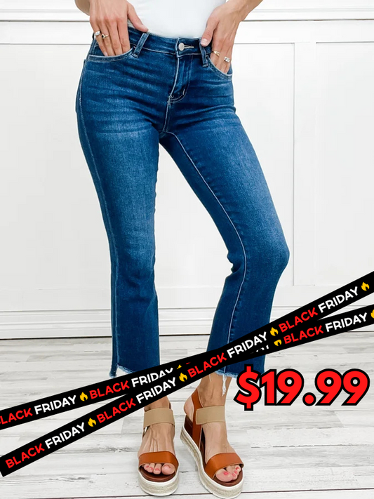 LOVERVET by VERVET Mid Rise Cropped Flare Denim Jeans