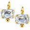 Crystal Bead Drop Earrings in Clear