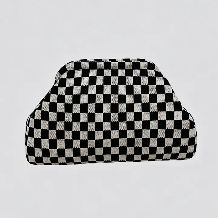 MKS America- Gingham Knit Cosmetic Bag