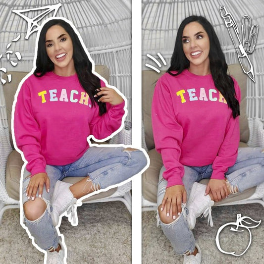 Teach Chenille Patch Pullover Preorder