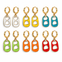 Silver Plated Enamel and CZ Bottle Cap Earrings - Bright Colors