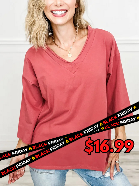 Long Sleeve V-Neck Top - SETA