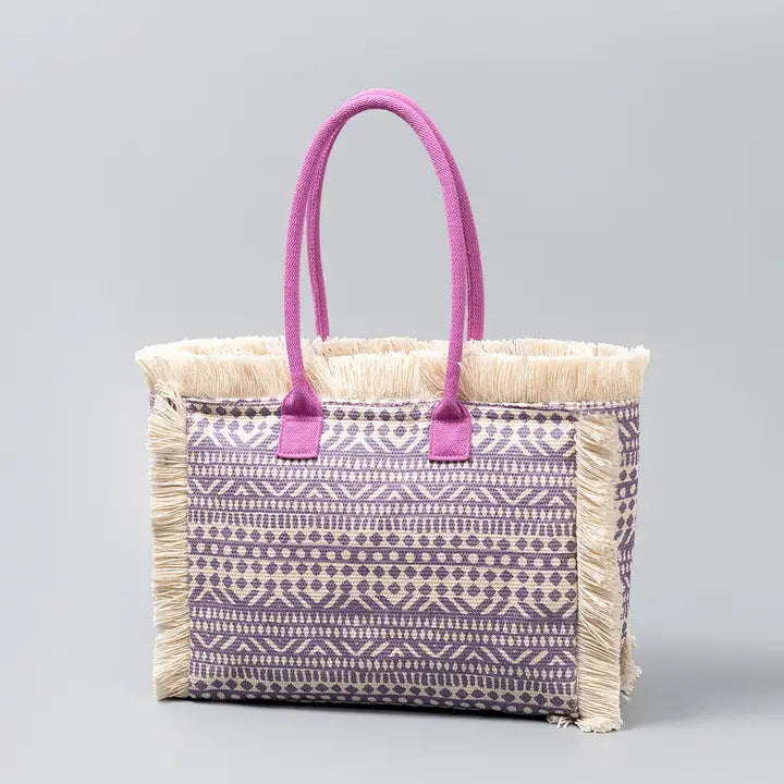 Vintage Floral Paisley Pattern Raw Edge Fringe Handbag