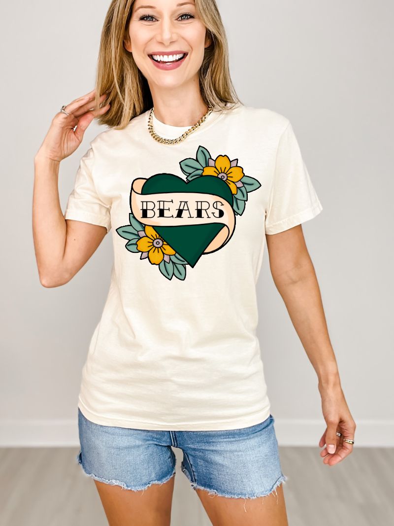 Tattoo Heart Custom Mascot Game Day Graphic Tee