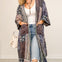 Washed Mix Media Open Front Pocket Cardigan