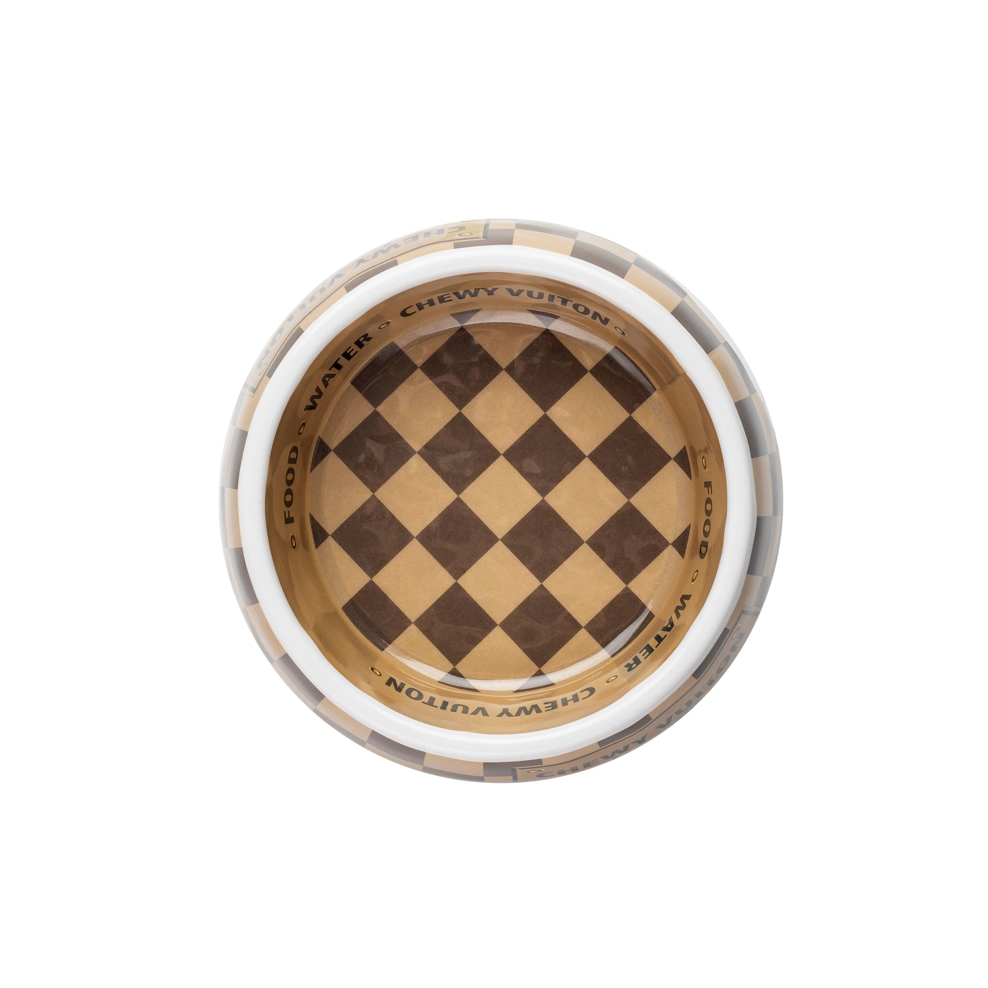 Haute Diggity Dog - Checker Chewy Vuiton Bowl - 3 Sizes!! Dog Bowls: Medium
