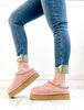 Corkys Pillow Talk Booties in Blush Faux Suede