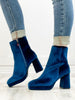 Corkys Slug Bug Booties In Teal Velvet