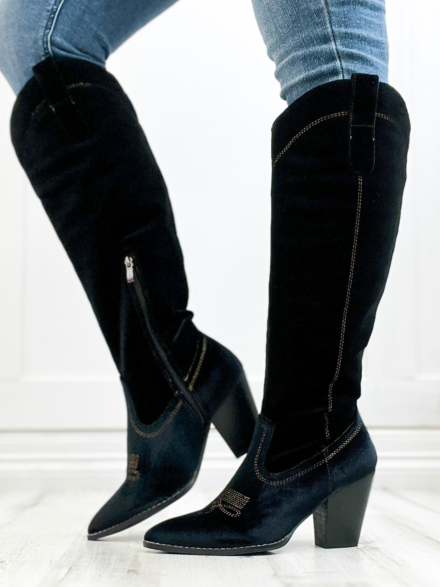 Corkys Unforgetable Boot In Black Velvet