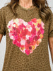 Paint Heart on Leopard Graphic Tee