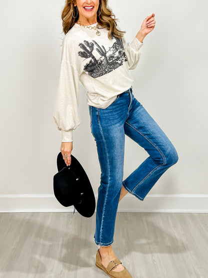 Western Graphic Long Sleeve Sweatshirt