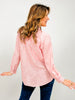 Long Sleeve Collared Pinstripe Button Down Top