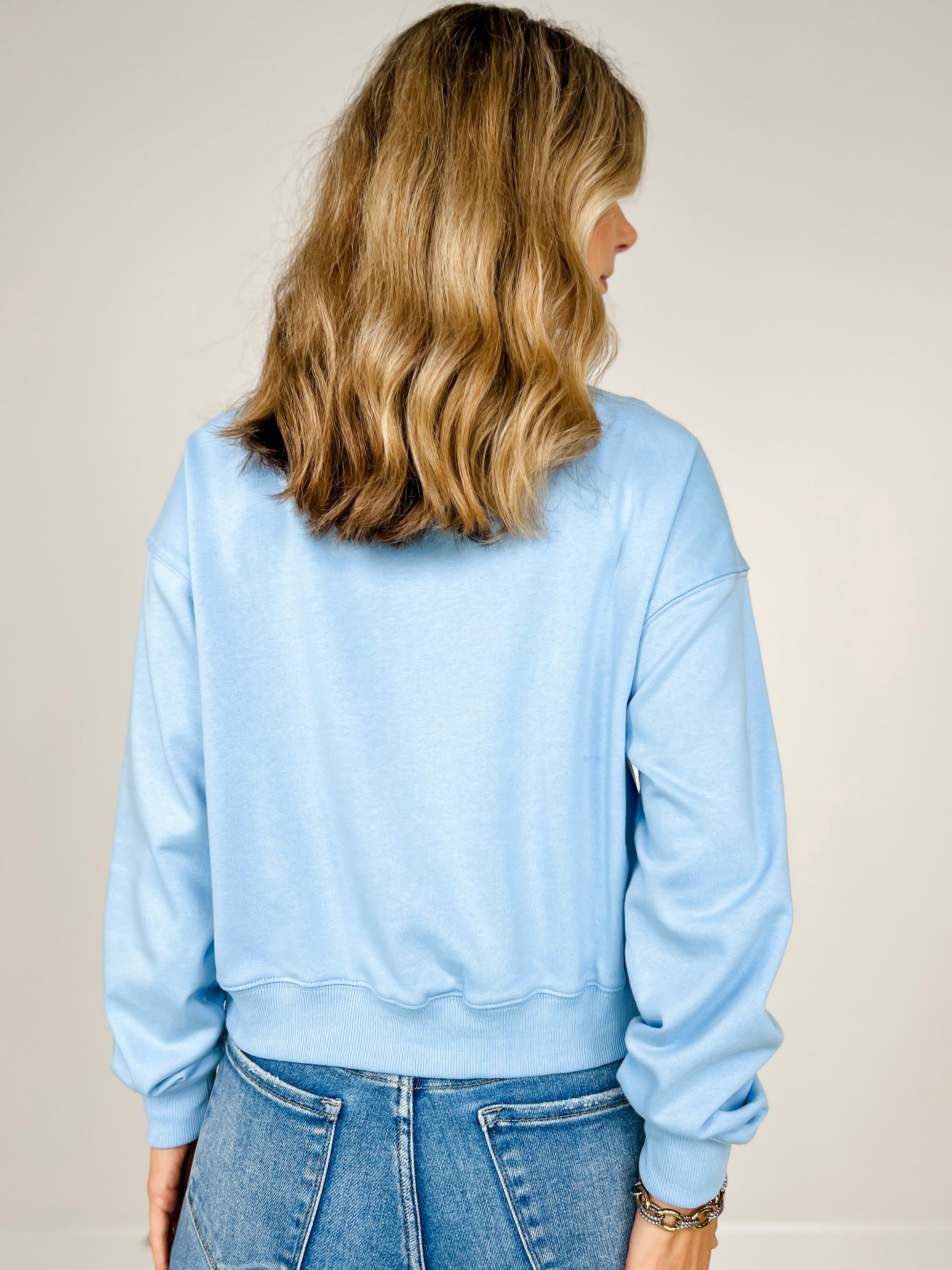 Double Line Band French Terry Sweat Shirt