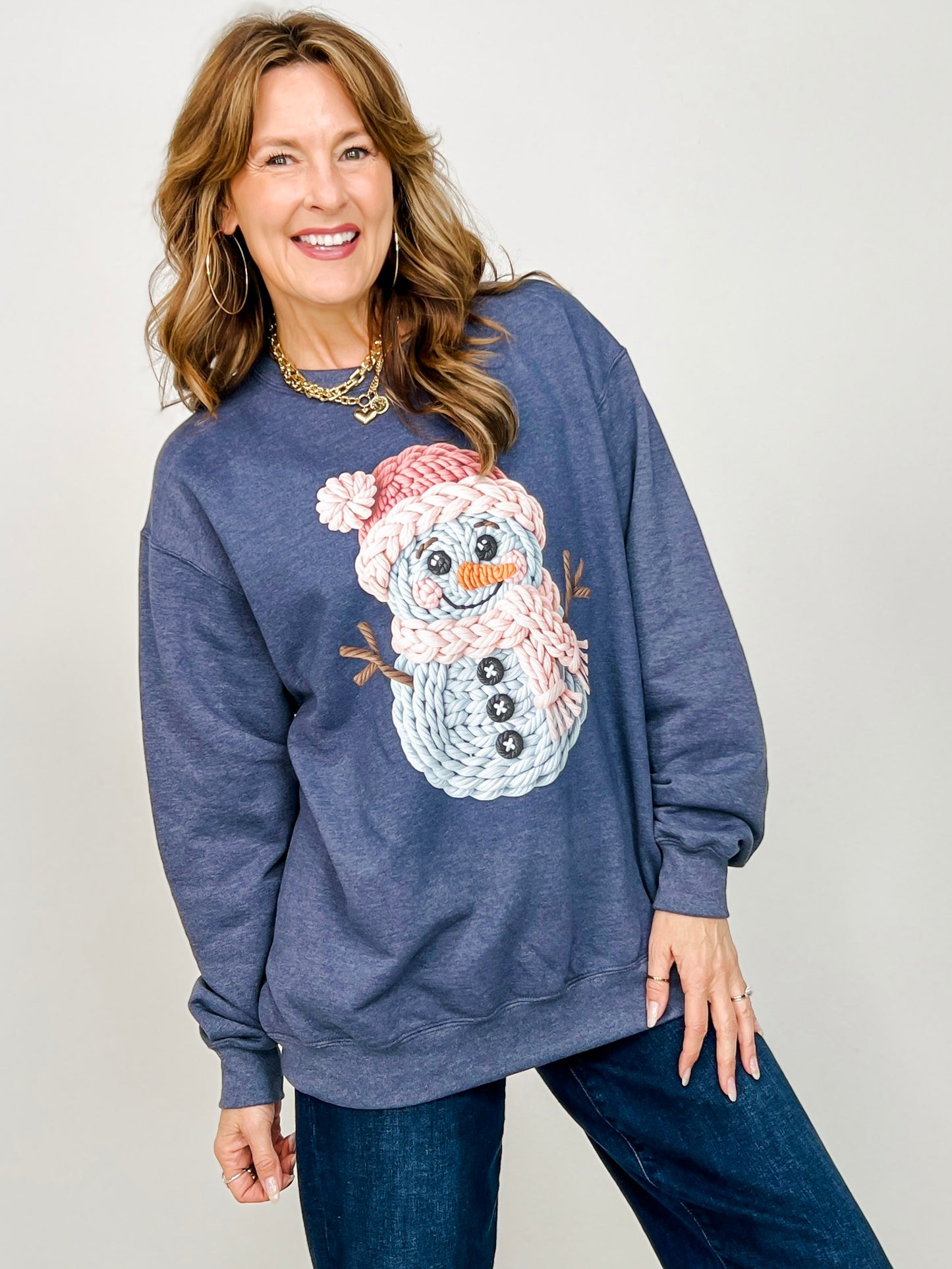 Frosty Yarn Snowman Sweatshirt