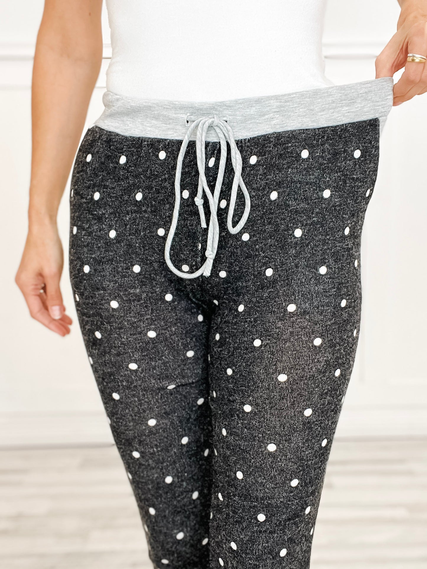 Christmas Graphic Tee with/or Charcoal Polka Dot Lounge Jogger Pants