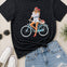 Pin up Girl on Bike Leopard graphic Tee