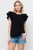 Gauze Double Ruffled Short Sleeve Top