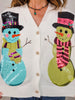 Queen of Sparkles White Snowmen Cardigan