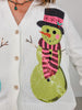 Queen of Sparkles White Snowmen Cardigan