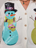 Queen of Sparkles White Snowmen Cardigan
