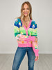Queen of Sparkles Rainbow Stripe Knit Christmas Tree Cardigan