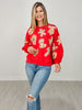 Queen of Sparkles Red Fuzzy Christmas Cookie Sweatshirt