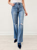 Judy Blue MADDY High Waist Tummy Control Knee Destroy Straight Jeans