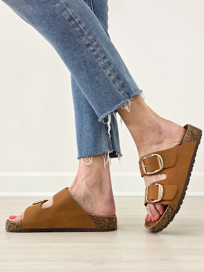 Double Strap Double Buckle Sandal