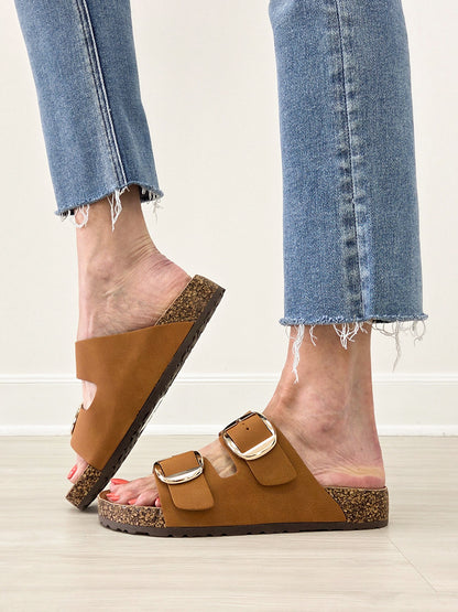 Double Strap Double Buckle Sandal