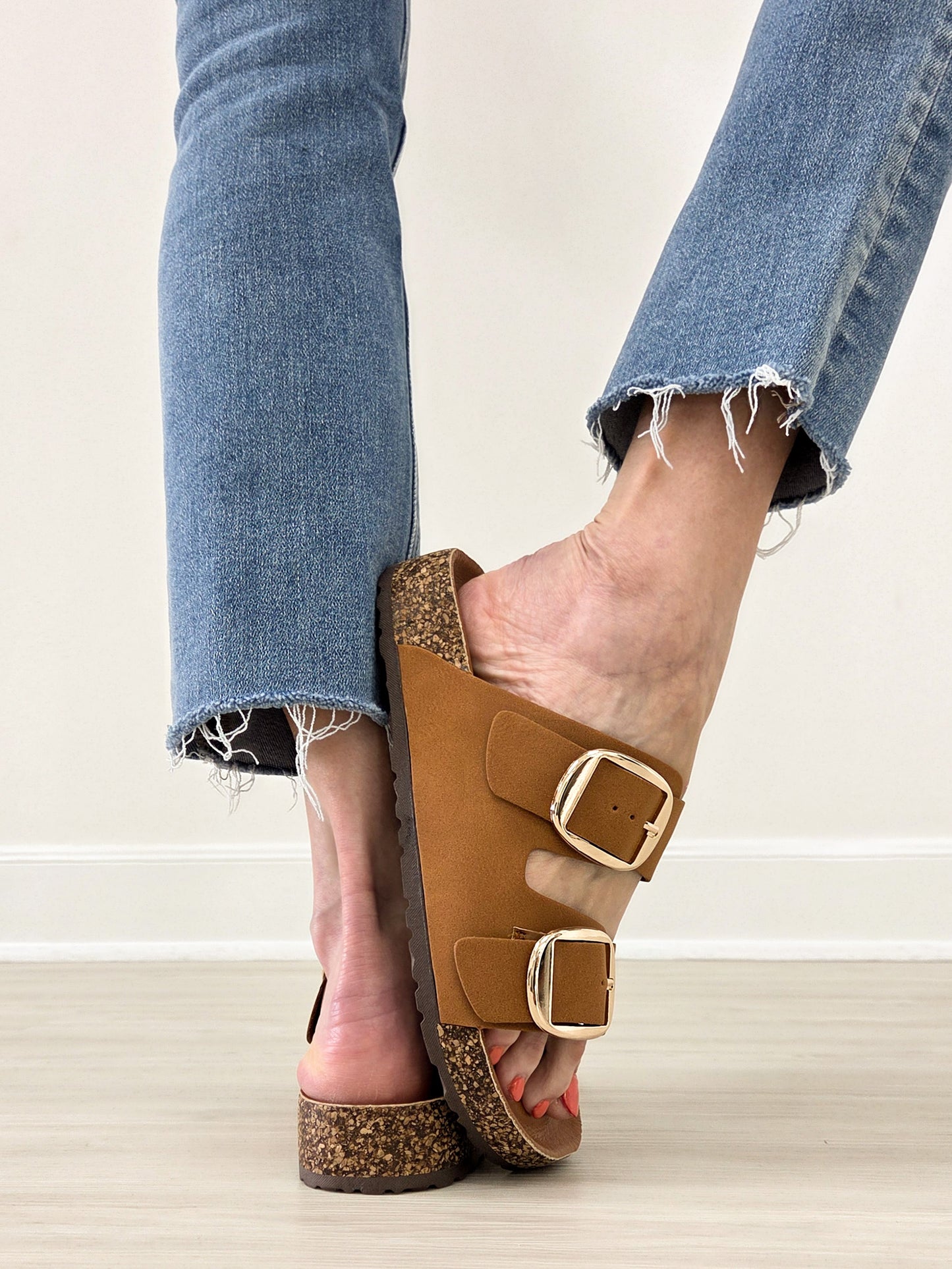 Double Strap Double Buckle Sandal