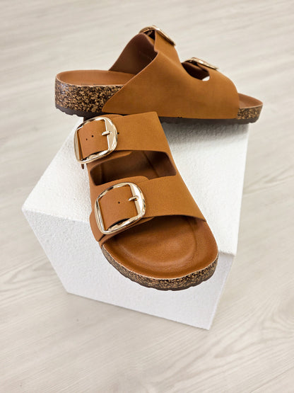 Double Strap Double Buckle Sandal