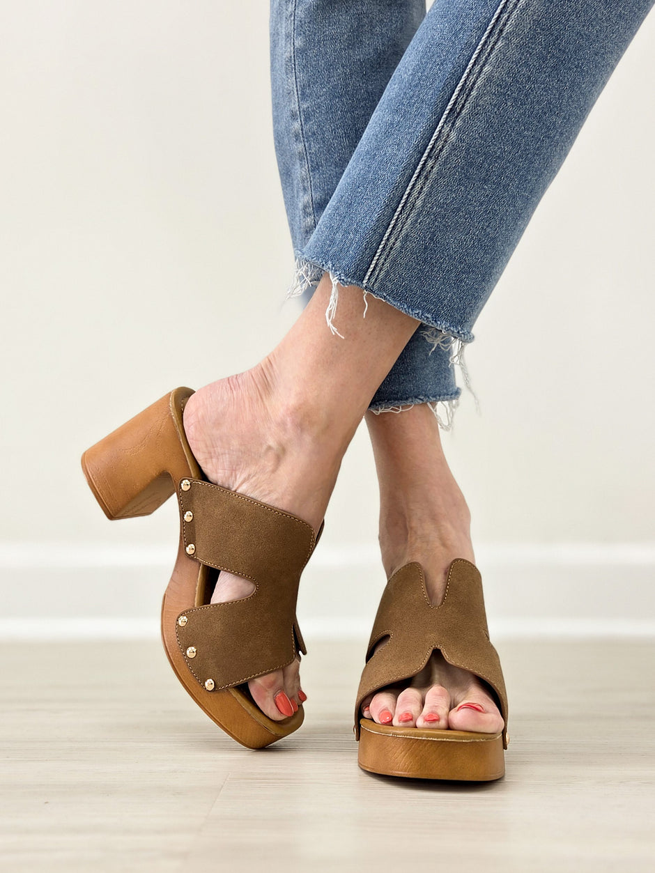 H Strap Chunky Studded Clog