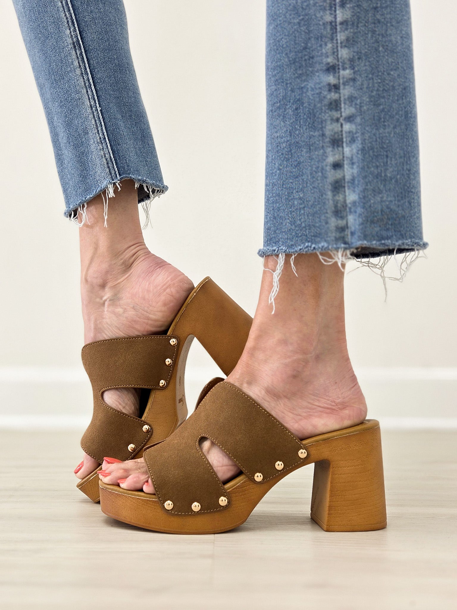 H Strap Chunky Studded Clog