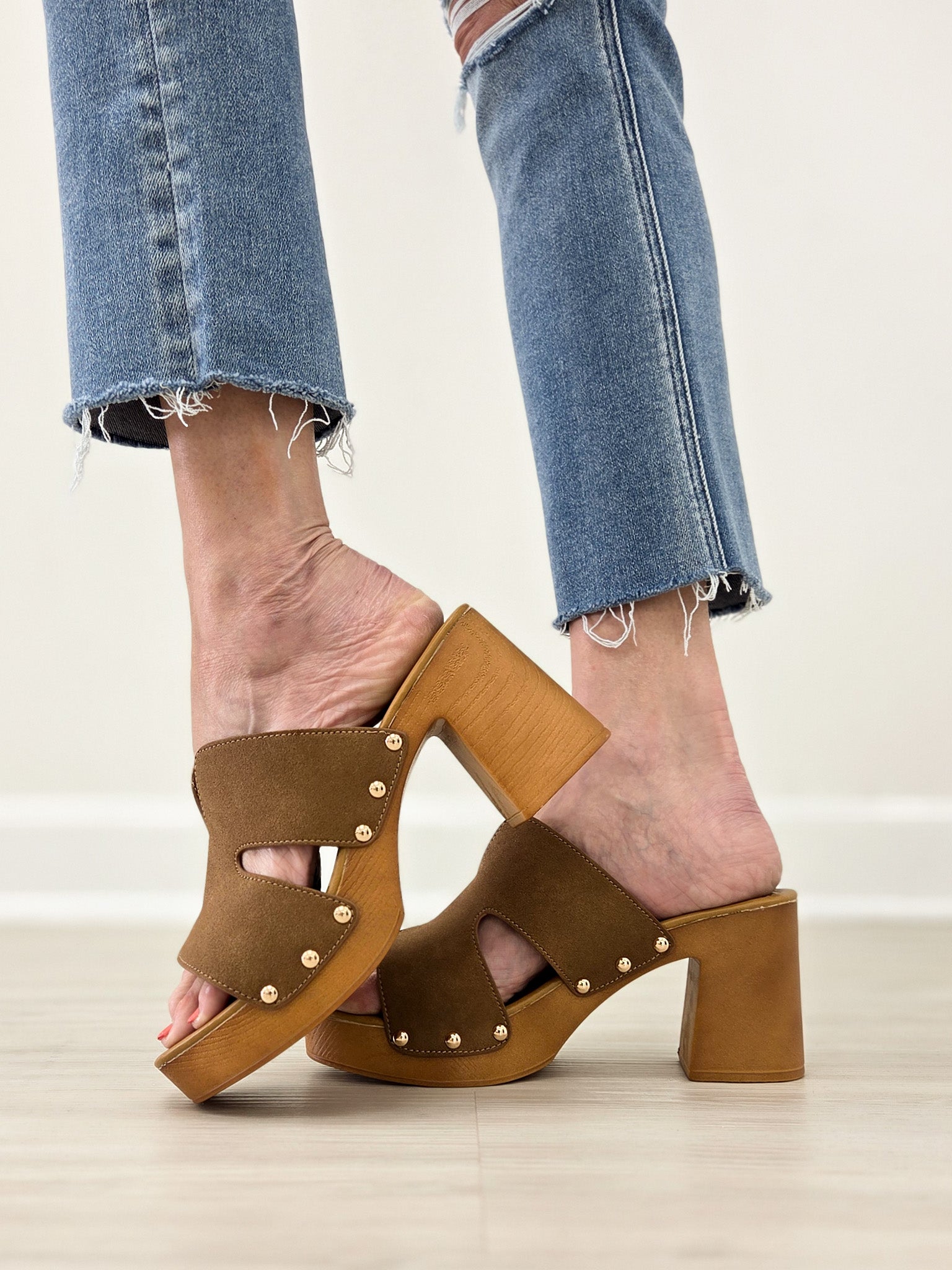 H Strap Chunky Studded Clog