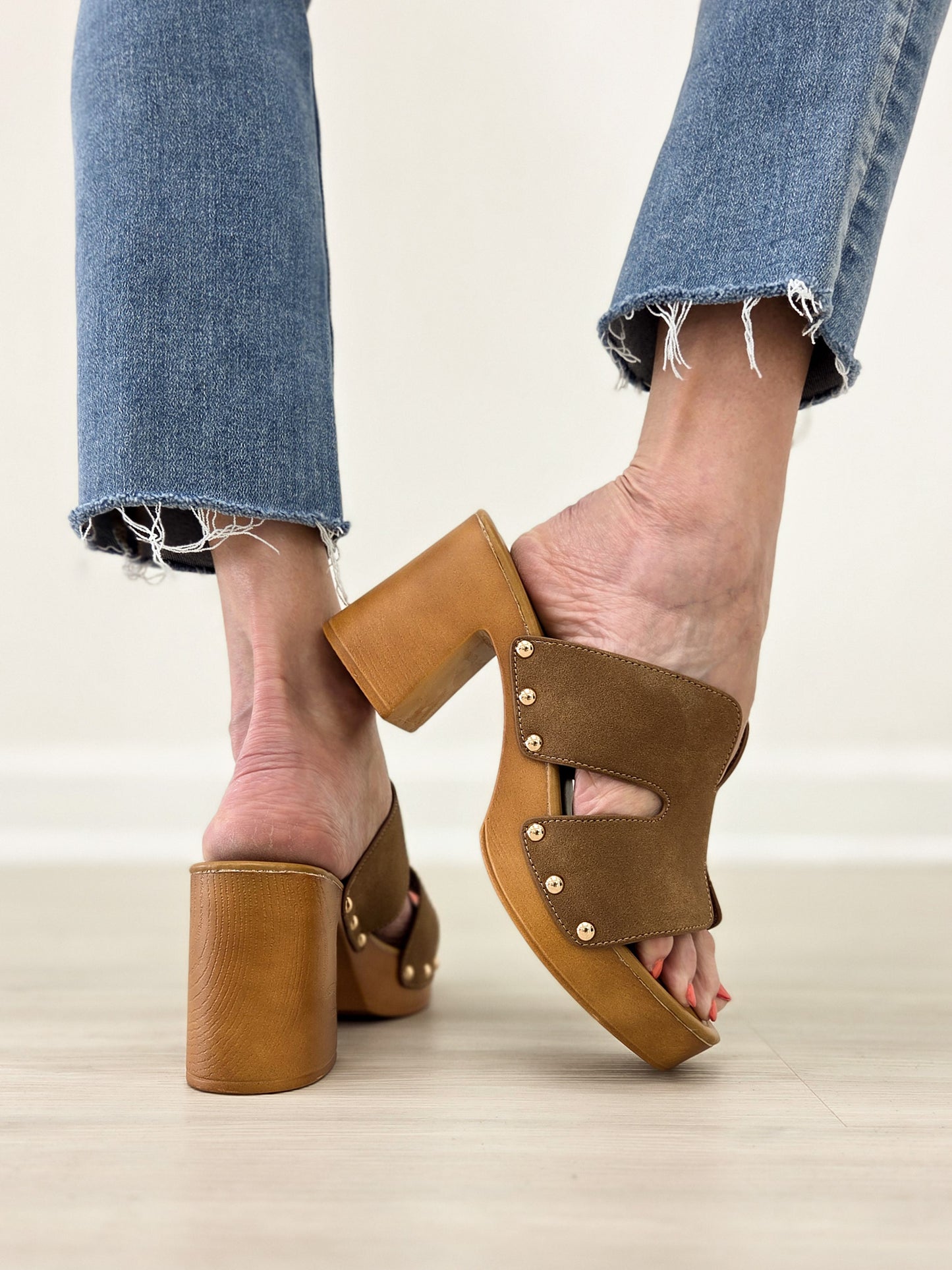 H Strap Chunky Studded Clog