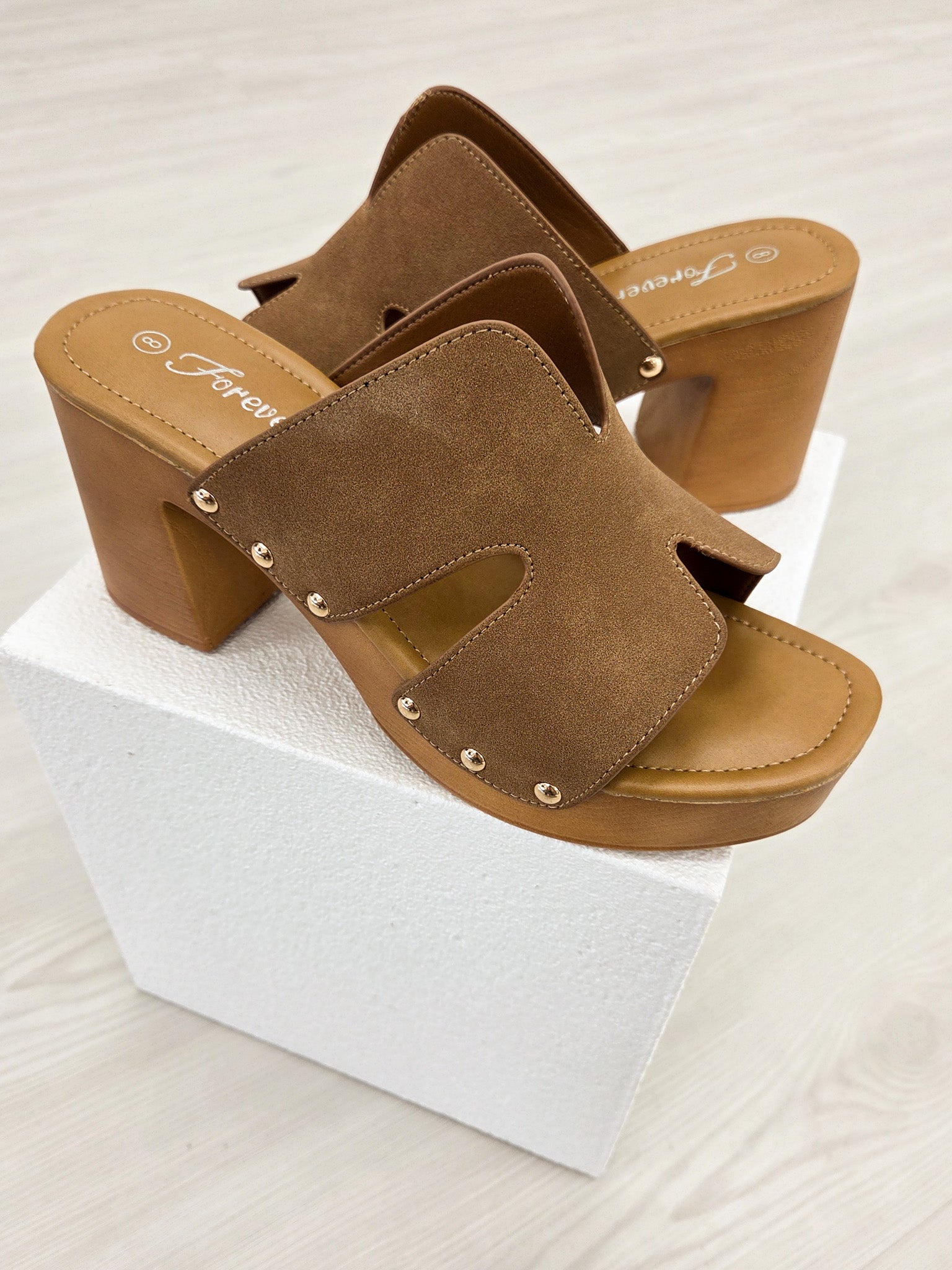 H Strap Chunky Studded Clog