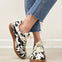 Blowfish Tastic Lace Up Sneaker in Cream/Brown Calf Print