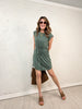 Short Sleeve Drawstring Waist Terry Dress