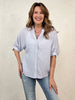 China Collar Button Down Linen Top
