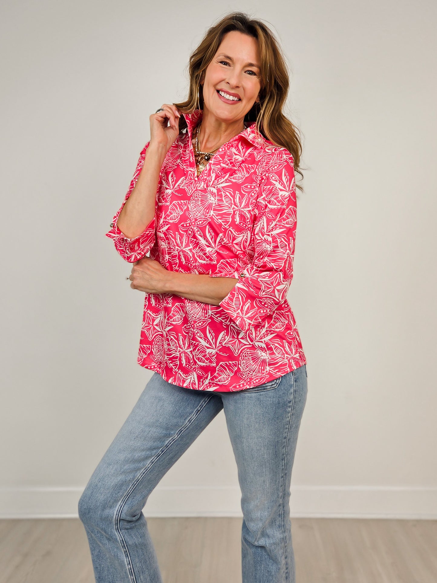 Sailaway Top in Hot Pink