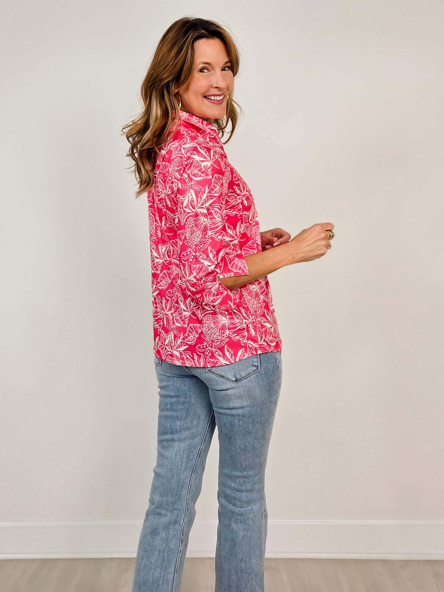 Sailaway Top in Hot Pink