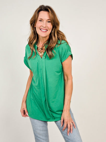 The Bloom Top in Kelly Green