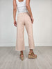 Button Fly High-Rise Stretch Twill Pants in Peach Tree